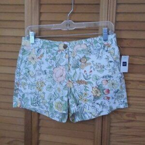 Khakis by Gap NWT Floral Print 100% Cotton Summer Shorts Size 0